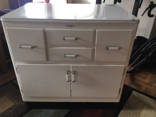 Hoosier Cabinet Enamel Top Antique Price Guide Details Page