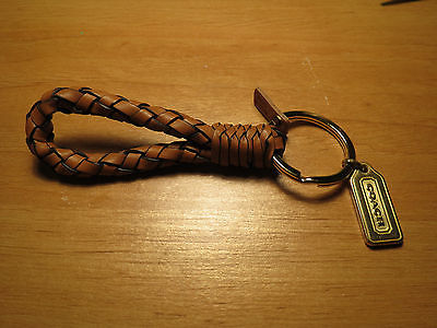 key braided tan coach leather chains guide fob completed chain
