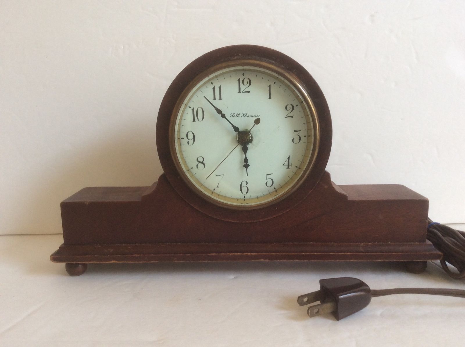 Rare Antique Seth Thomas Electric Wooden Mantle Clock, Working