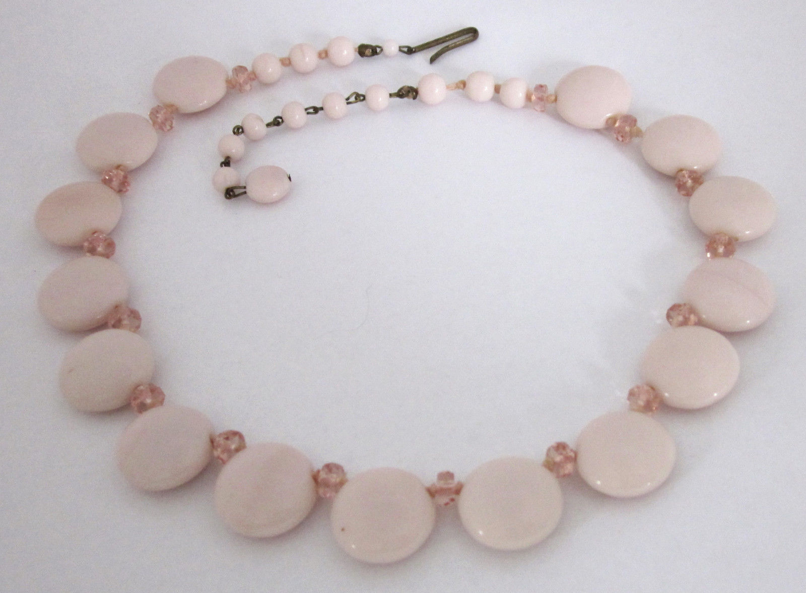 Vintage Pink Milk Glass Bead Necklace West Germany Antique Price