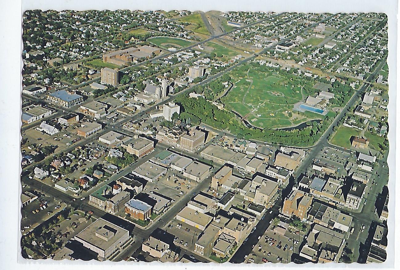 Aerial of Moose Jaw Saskatchewan, Canada Vintage Postcard