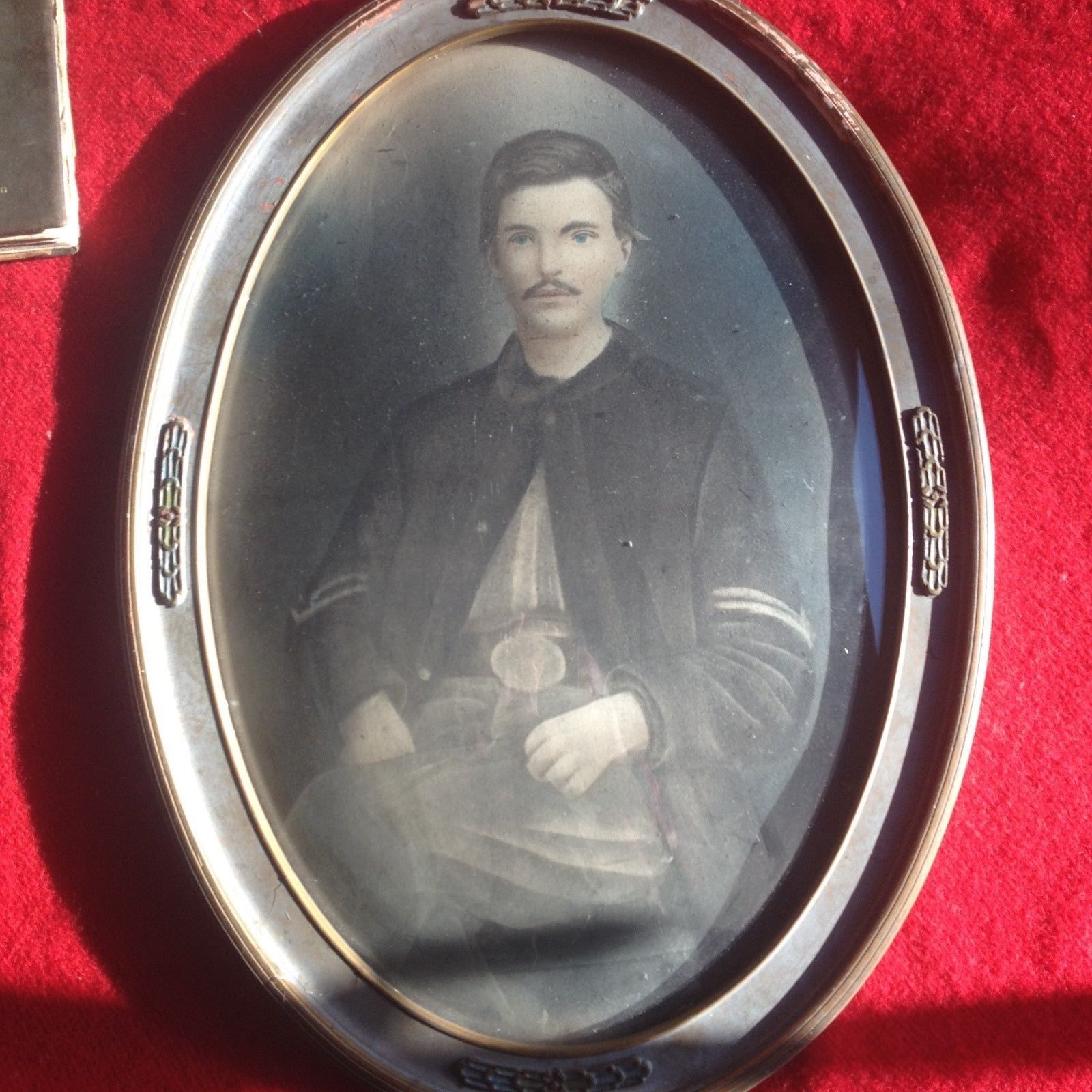 Large Antique Framed Civil War Union Soldier Picture Corporal Oval ...