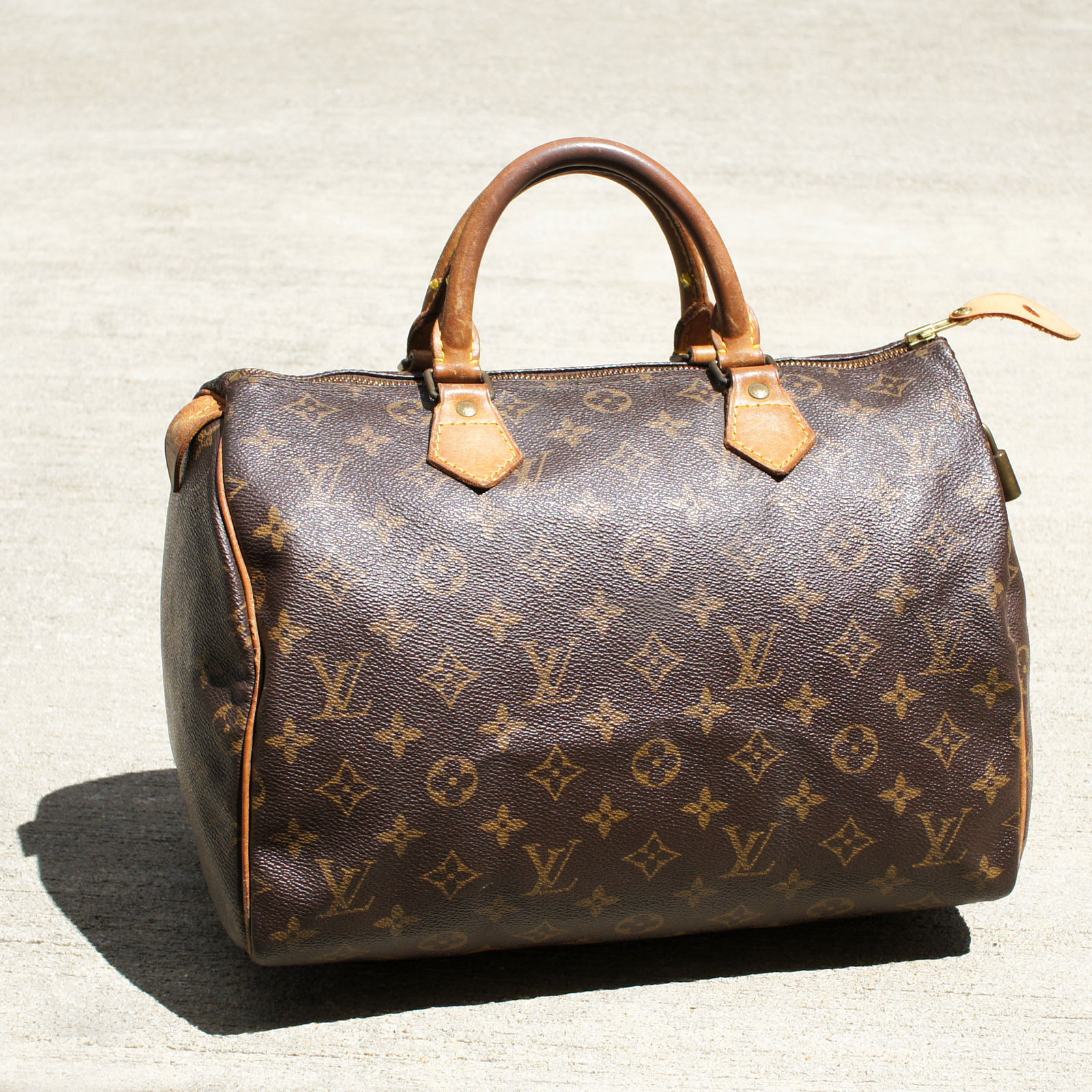Authentic Louis Vuitton Monogram Speedy 30 Handbag w/ Padlock Vintage LV Bag -- Antique Price ...