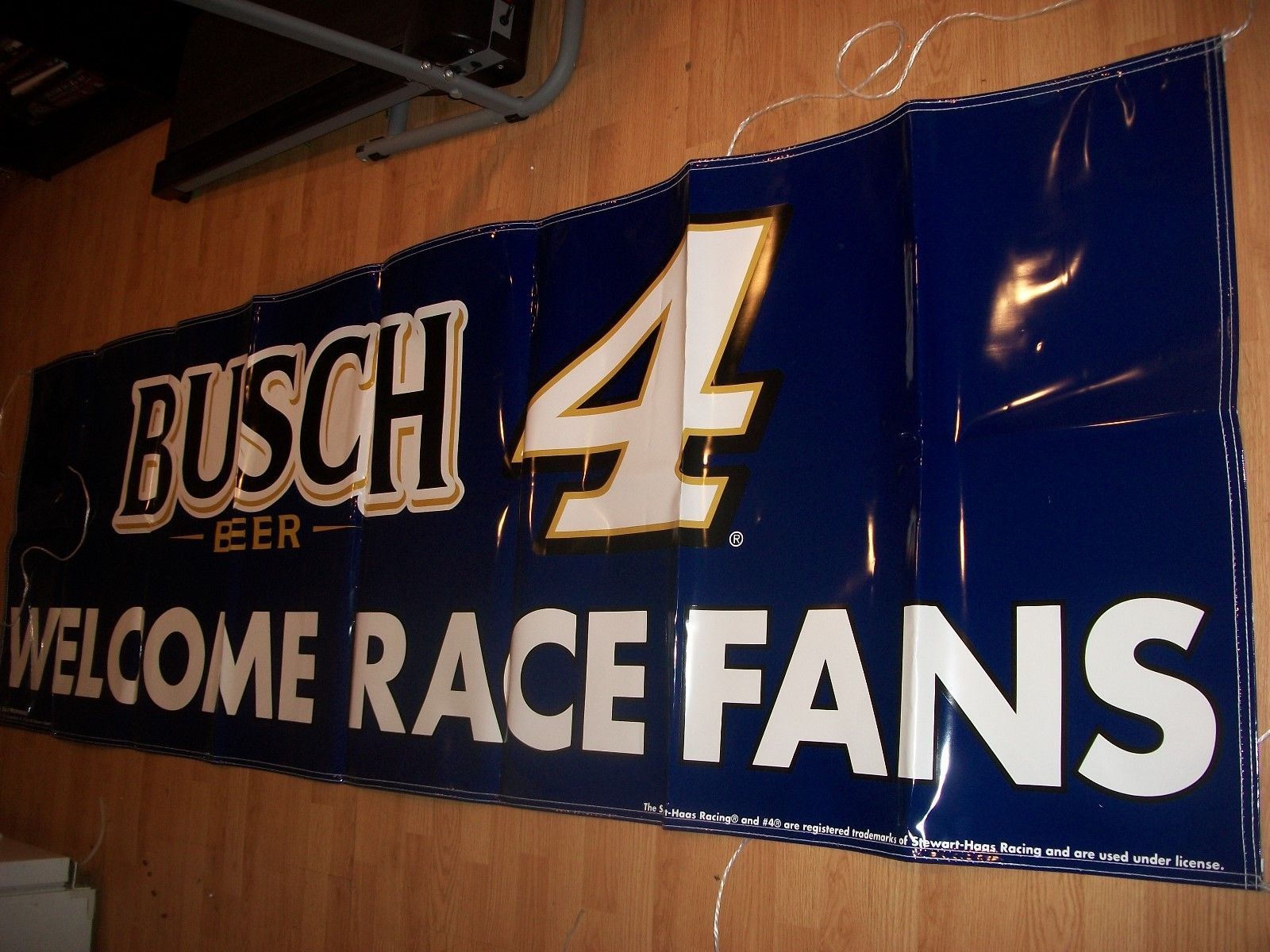 Busch 10'' X 3'' Navy blue vinyl banner sign Nascar #4 Kevin Harvick ...