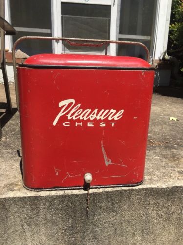 VINTAGE RED Pleasure Chest cooler -- Antique Price Guide Details Page
