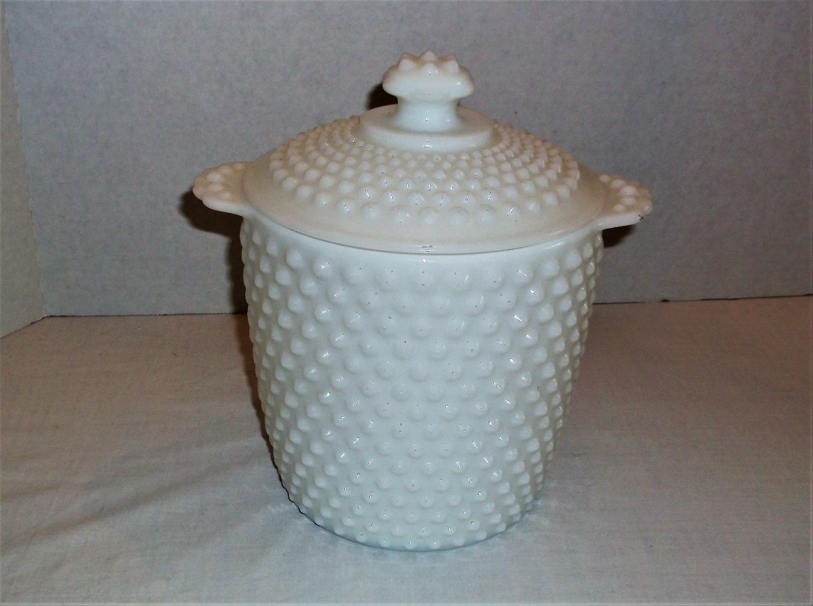 HOBNAIL MILK GLASS ICE BUCKET CANISTER COOKIE JAR Antique Price
