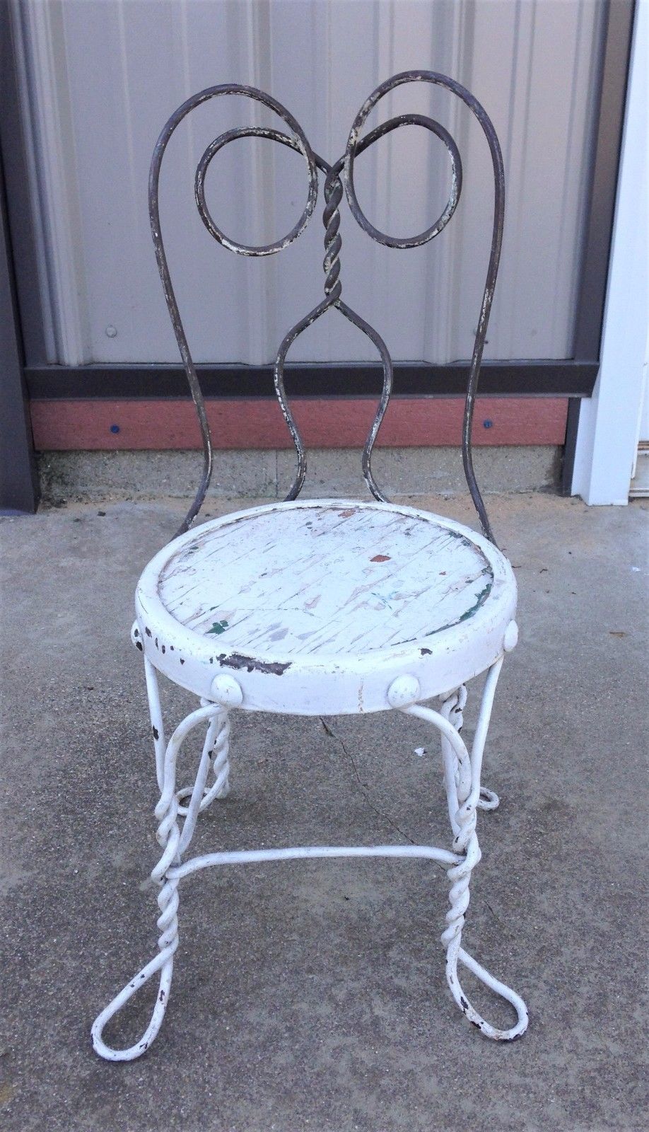 Antique Vintage Wrought Iron and Wood Child''s Size Ice Cream Parlor