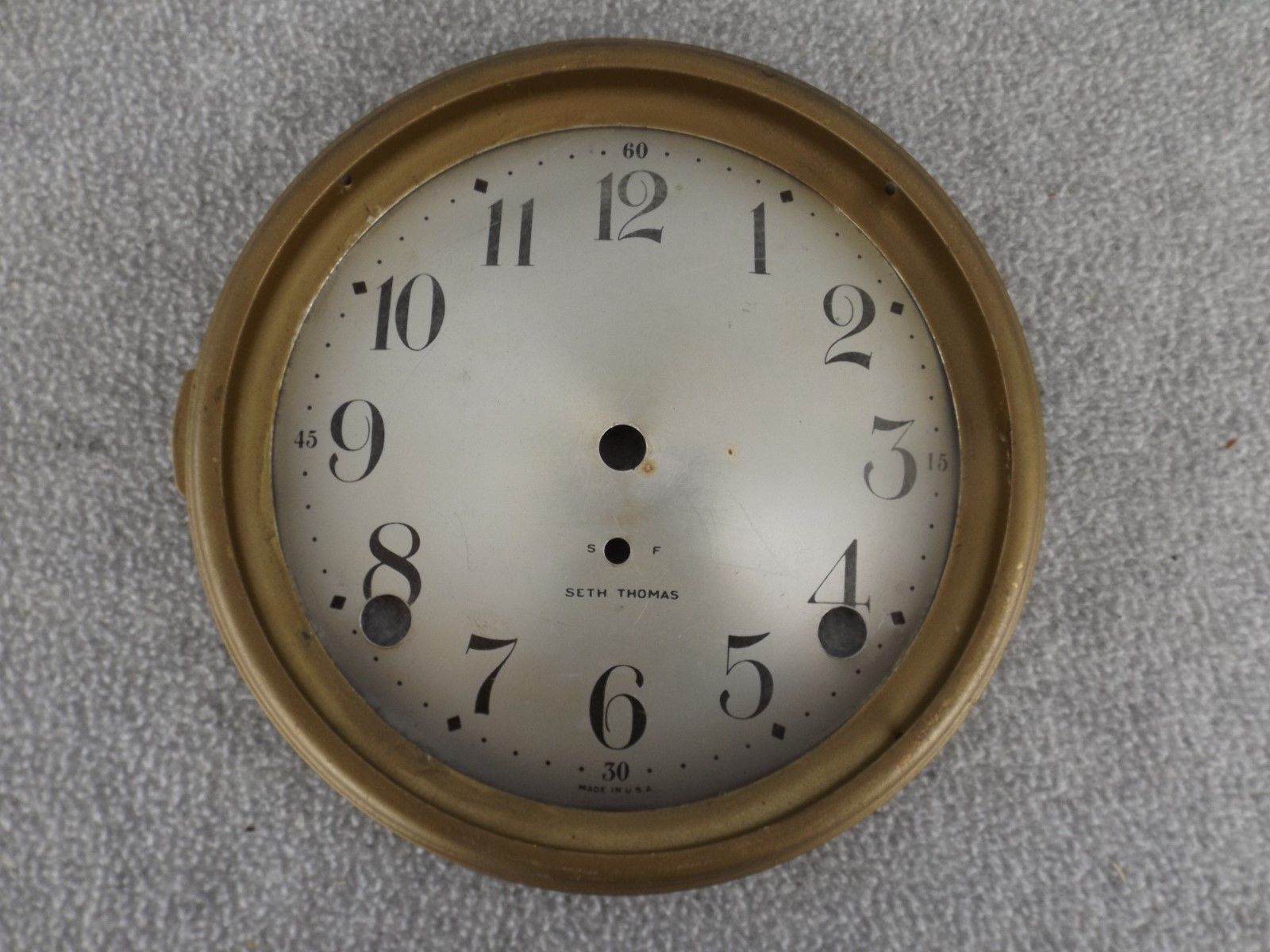 OLD ANTIQUE SETH THOMAS MANTLE SHELF CLOCK DIAL / BEZEL CLOCK RESTORE