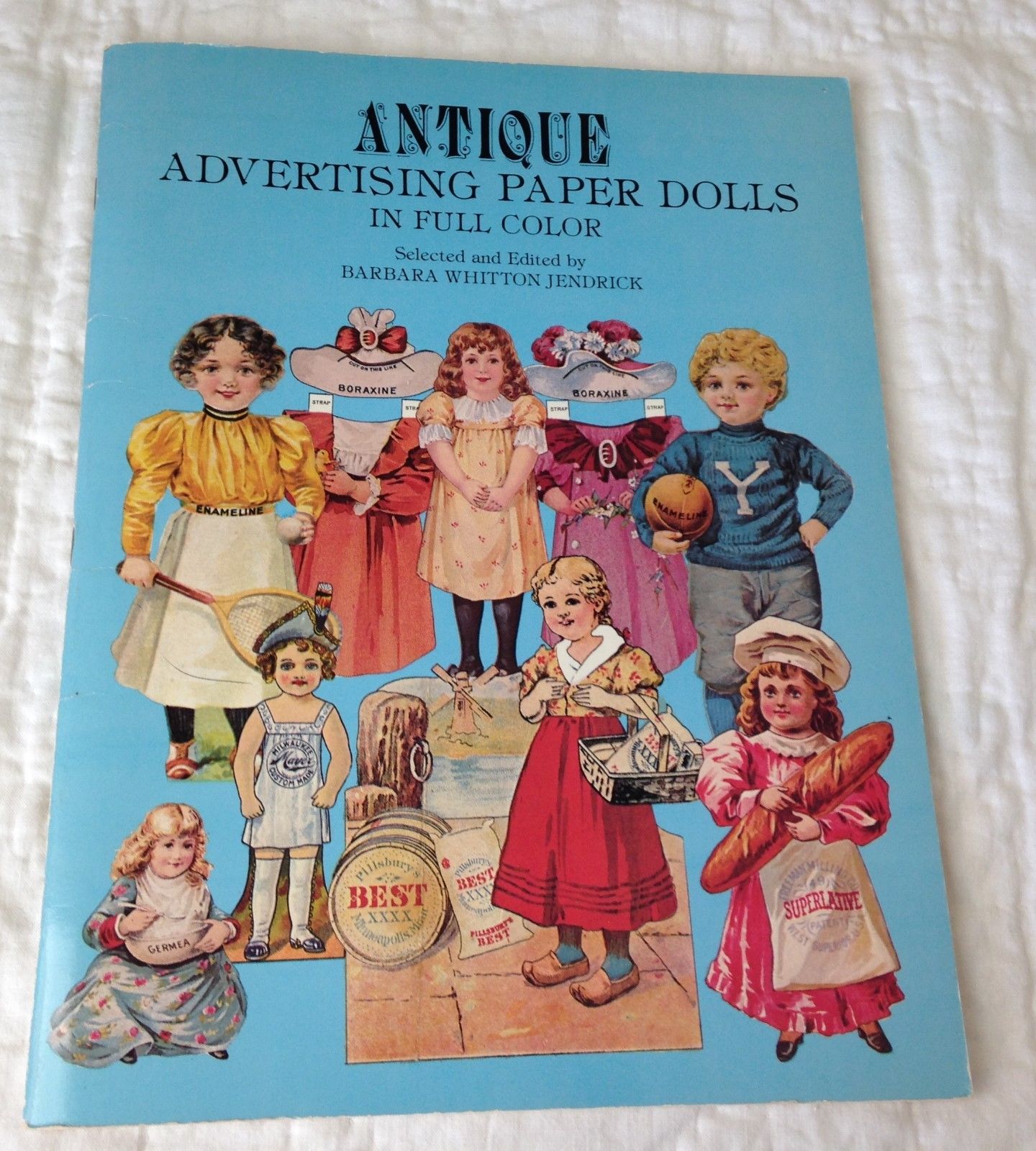 VINTAGE PAPER DOLLSANTIQUE ADVERTISING PAPER DOLLS BOOKFULL COLORDOVER 1981 Antique Price