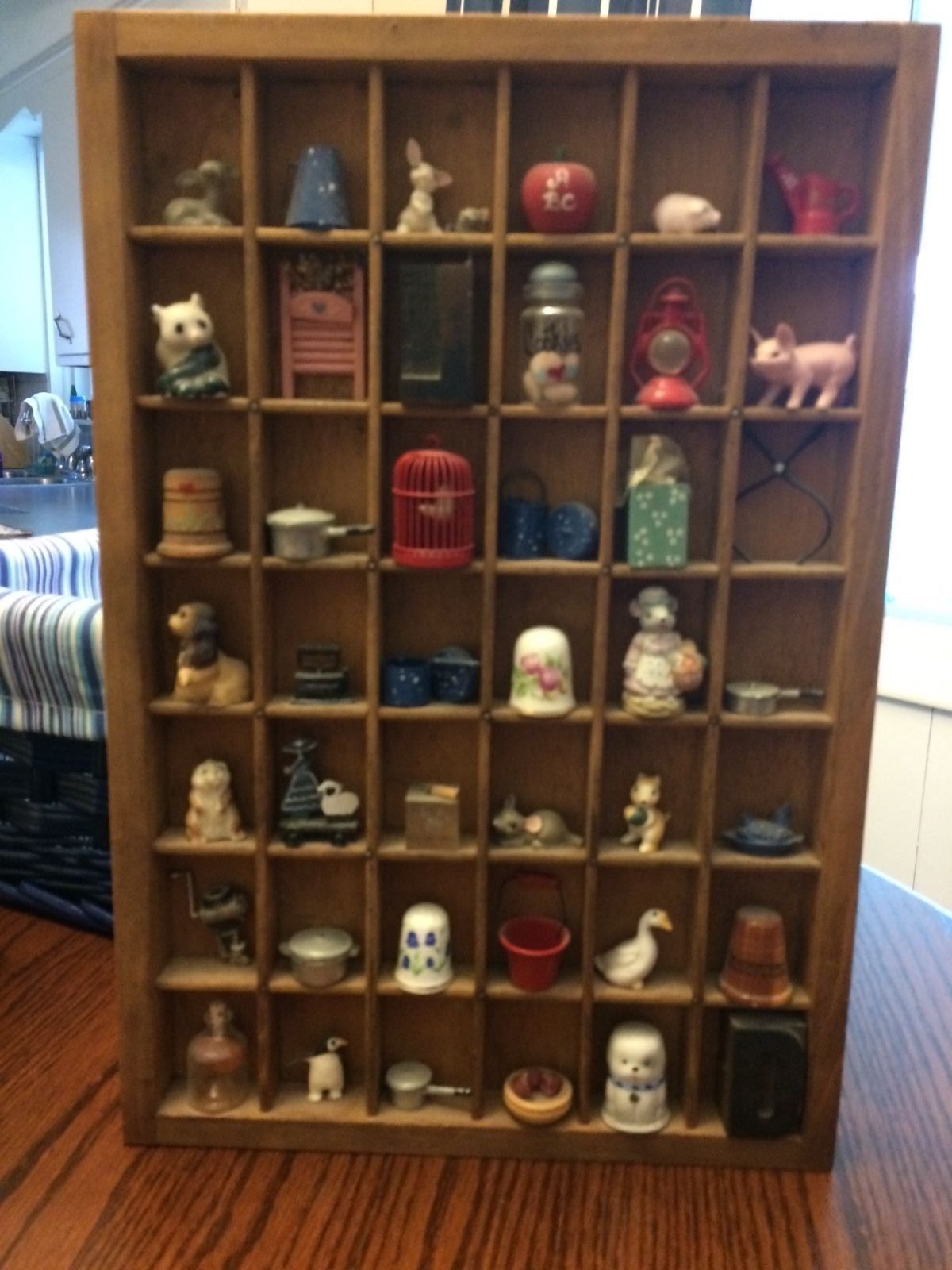 Vintage Printer Tray Shadow Box Full of Miniatures Antique Price