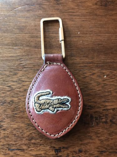 Vintage Lacoste Crocodile Leather Keychain Brown -- Antique Guide