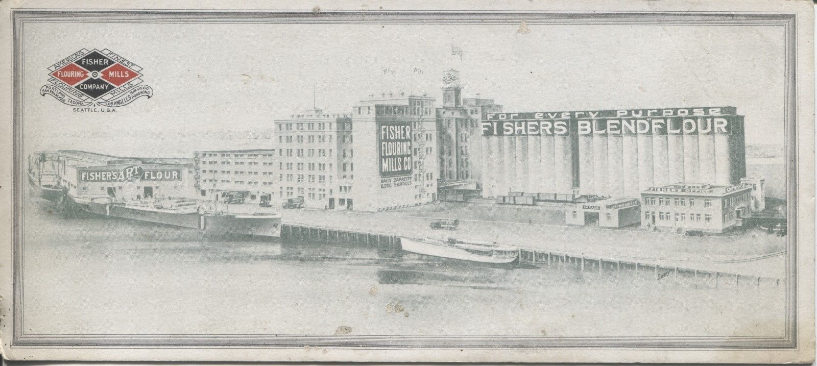 Antique Advertising Card Fisher Flour Mill Seattle Washington c 1900