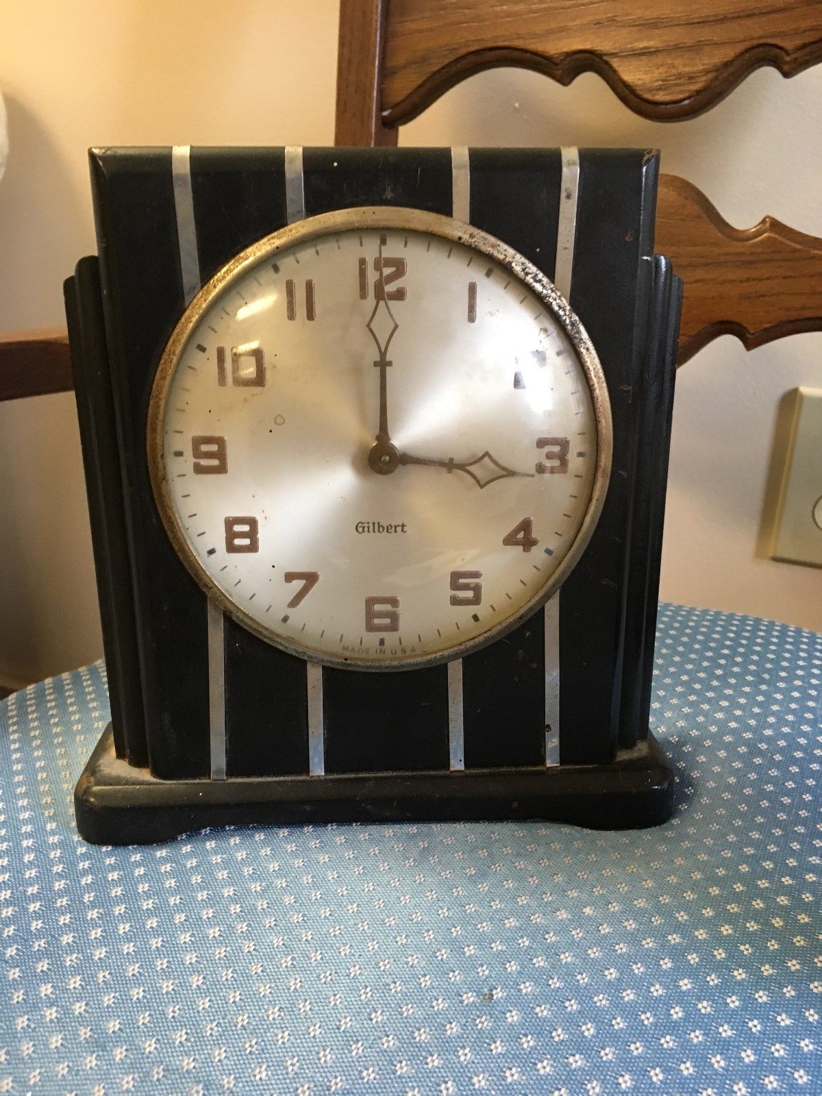 ANTIQUE VTG MANTLE CLOCK GILBERT WINDUP ARTDECO Antique Price