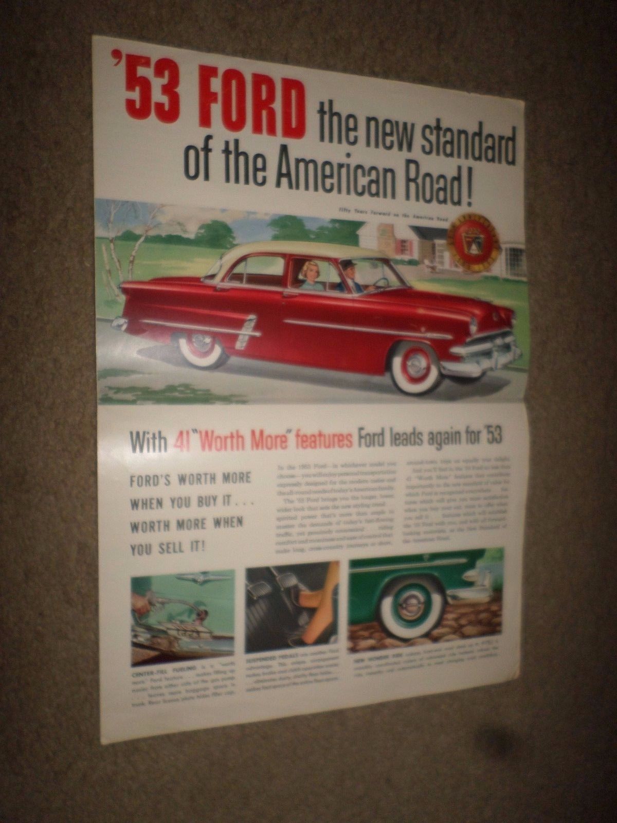 1953 Ford "Mainline Customline Crestline" Car Dealer Sales Brochure