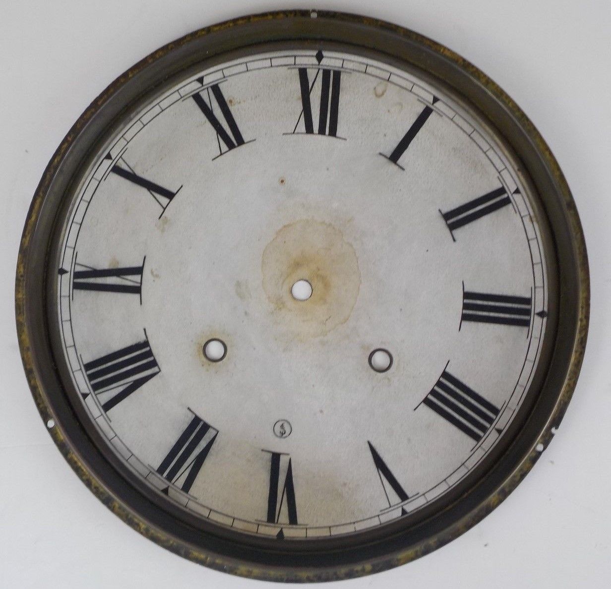 Antique Ingraham Ornate Eight Day Time Strike Wall Clock Dial Old