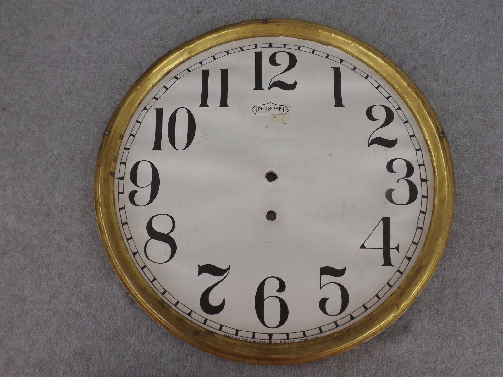 OLD INGRAHAM ANTIQUE REGULATOR WALL CLOCK METAL DIAL / PAN CLOCK PARTS Antique Price Guide