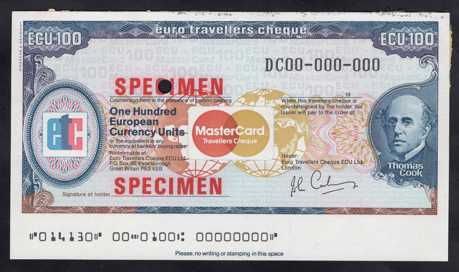 mastercard travellers cheques