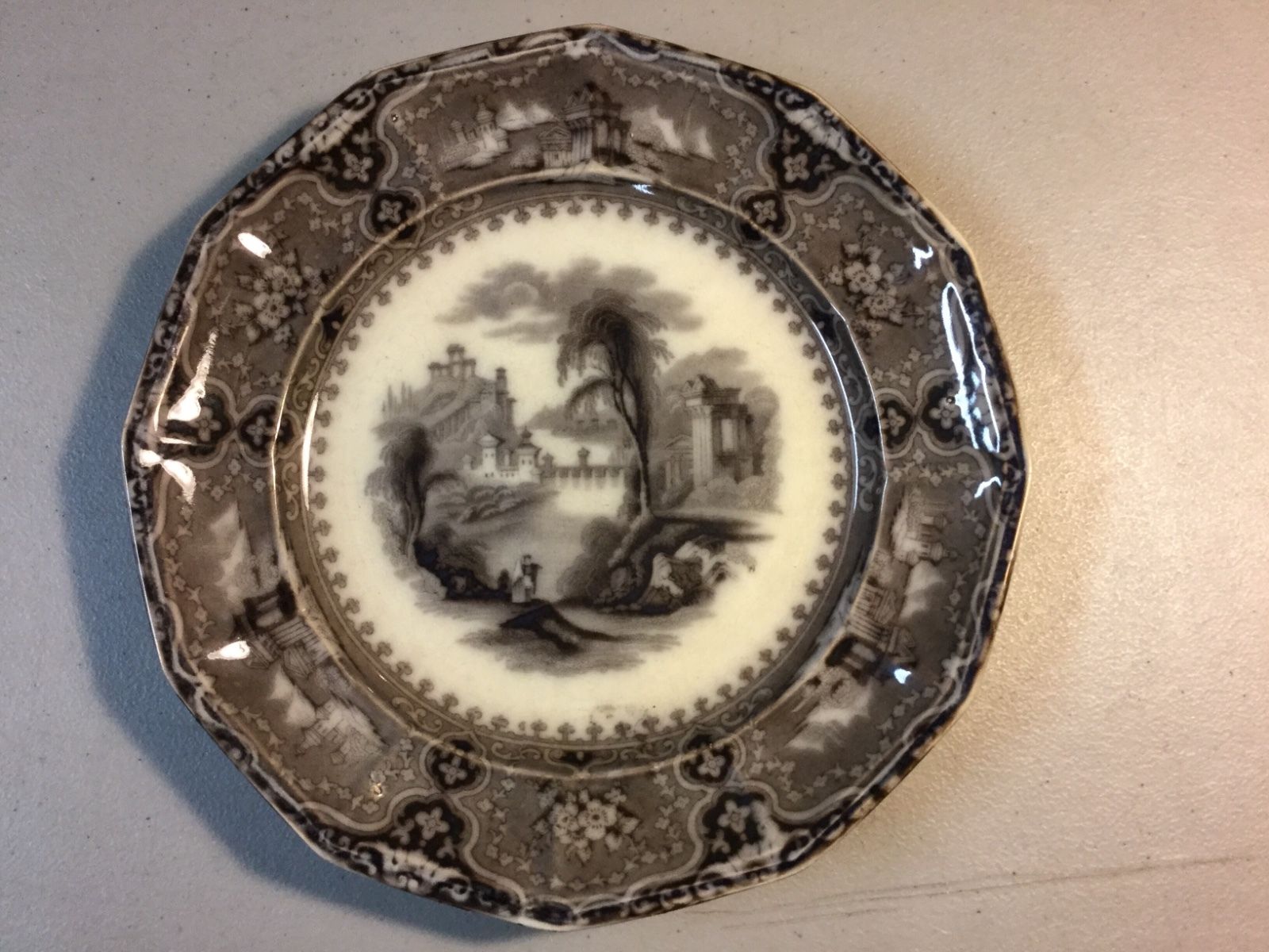 Antique Collectible Plate, John Alcock, Cobridge, "Vincennes", 9 1/2