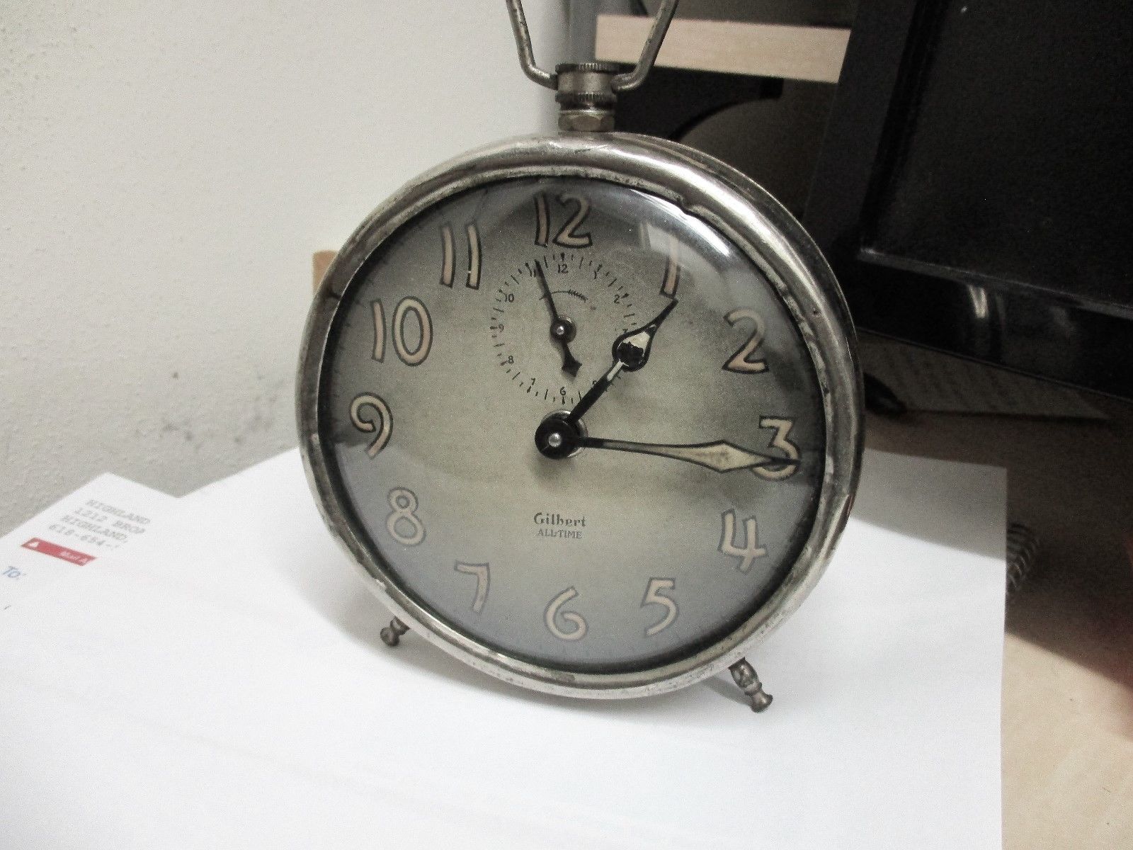 GILBERT "ALLTIME" ALARM CLOCK RUNNING ANTIQUE COLLECTIBLE Antique