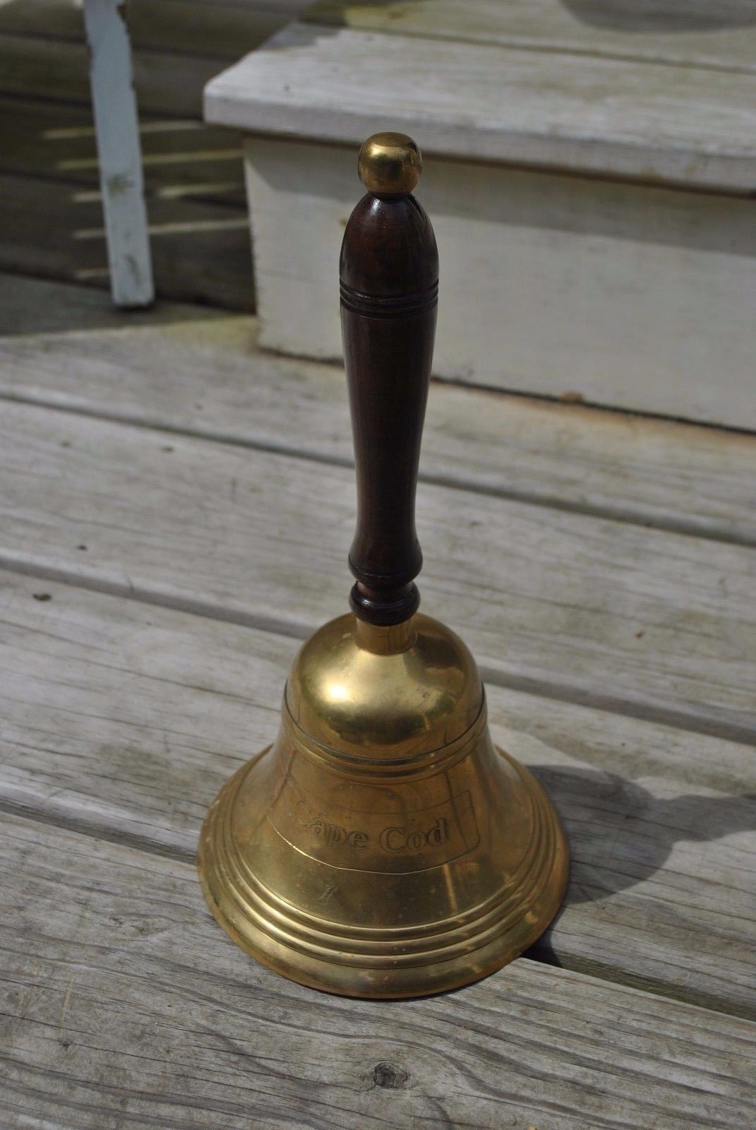 Brass Wood Teachers Desk Bell Vintage School Reception Dinner Hand Brass Wood Teachers Desk Bell Vintage School Reception Dinner Hand Cape Cod