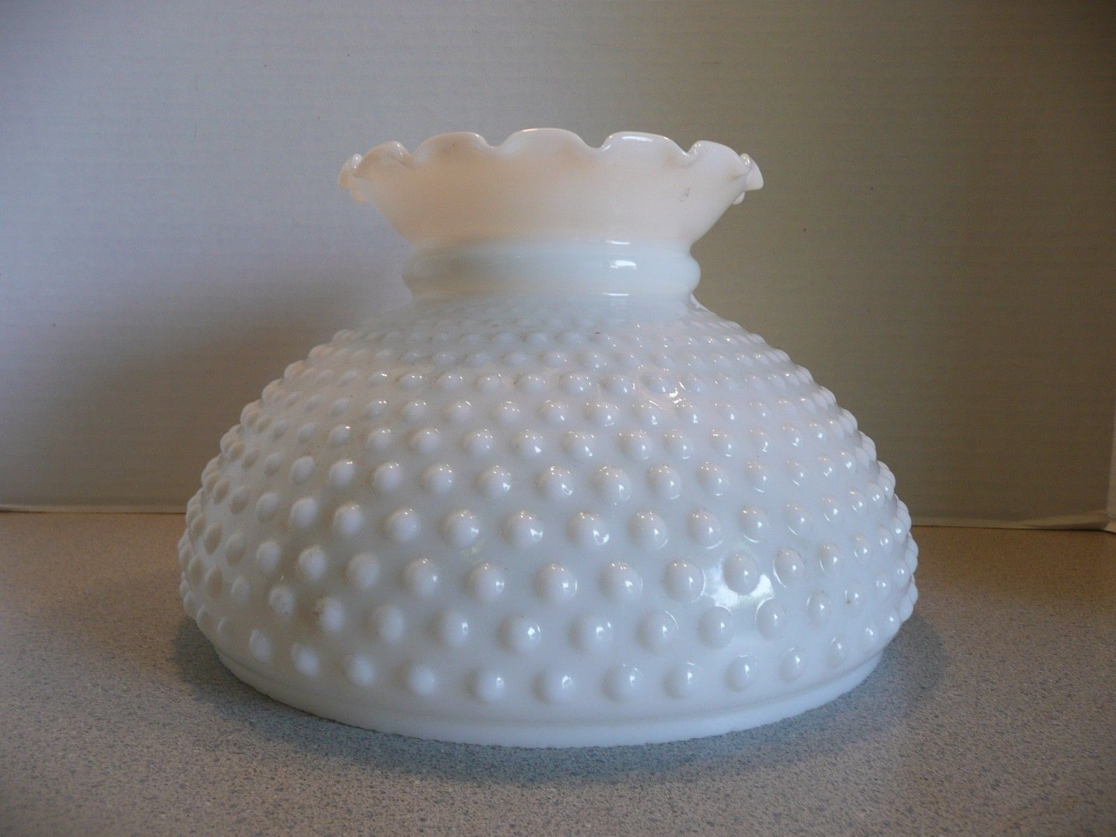 vintage hobnail milk glass lamp shade 9 7/8" fitter size Antique