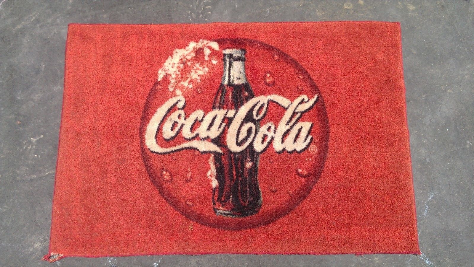 Vintage Coca Cola Rug Bathmat Used, Coca Cola Rug