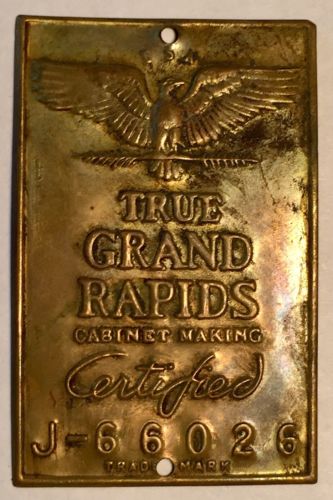 Vintage Grand Rapids Cabinet Making Certified Furniture Brass