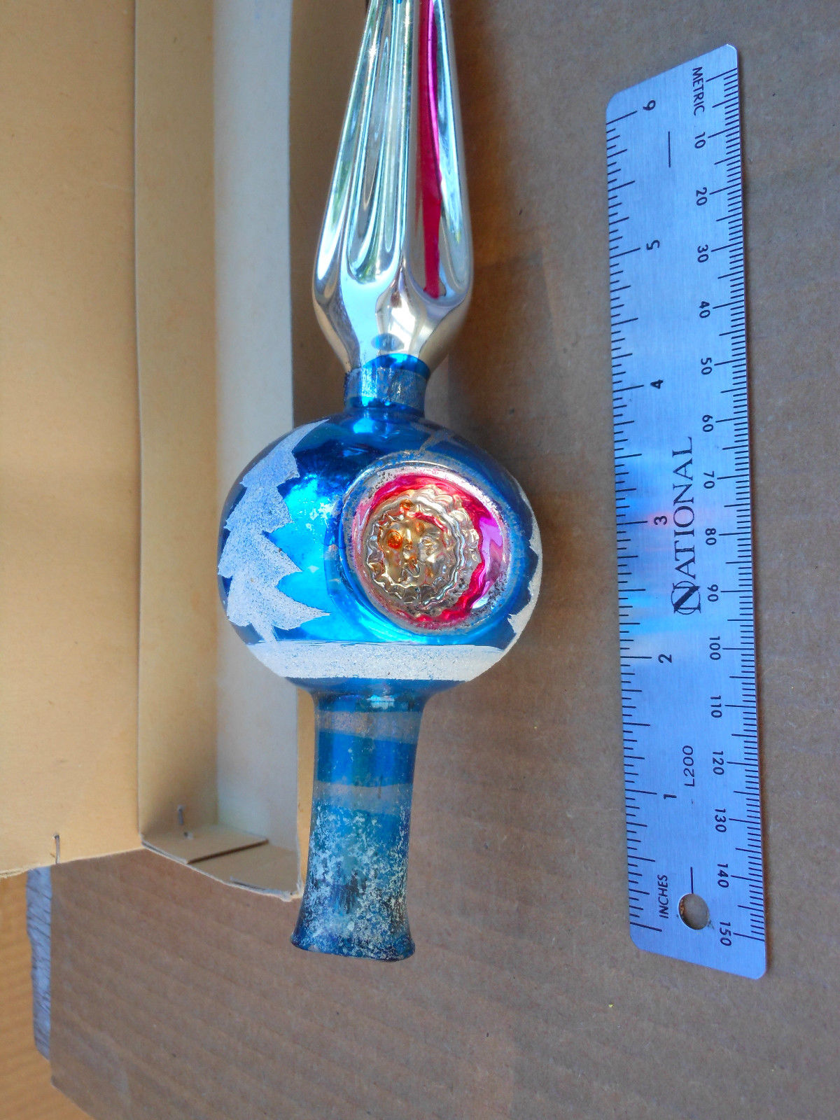 Vintage Fantasia Brand Poland 392 Mercury Glass Christmas Tree Topper