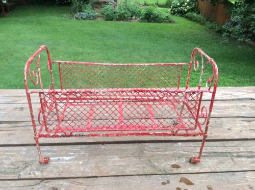 vintage metal doll crib