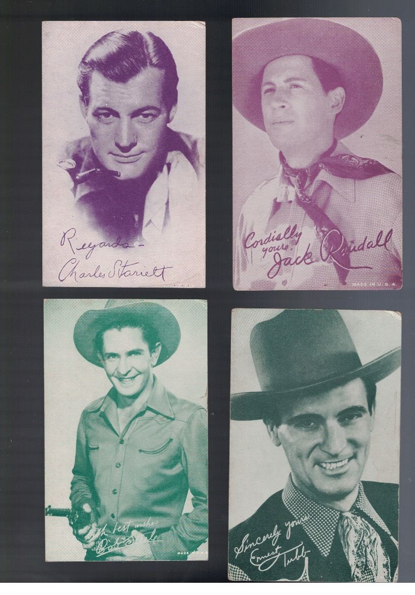 1950''S EXHIBIT SUPPLY COMPANY LOT OF 4 WESTERN COWBOY FILM STARS CARDS ...