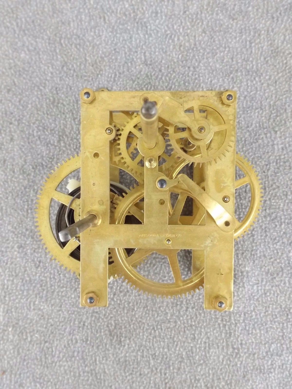 OLD ANTIQUE ANSONIA TIME ONLY WALL REGULATOR CLOCK MOVEMENT CLOCK PARTS