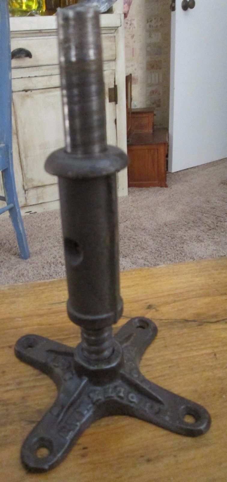 Antique Piano Stool Victorian Metal Glass Ball Feet SEAT BRACKET Swivel