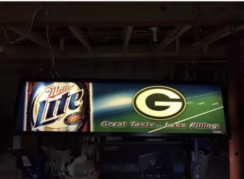 Green Bay Packers Miller Lite Pool, Green Bay Packers Pool Table Light