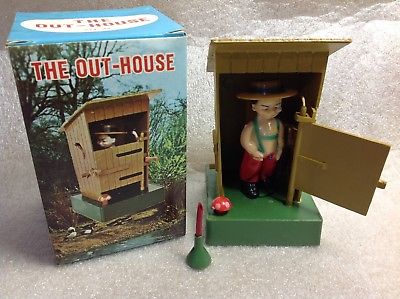 New in Box Vintage 60s THE OUT-HOUSE Adult Novelty Toy Water Pee