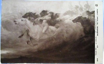 1910 FRENCH REAL PHOTO RISQUE POSTCARD NUDE WOMAN BAREBACK ON RUNNING