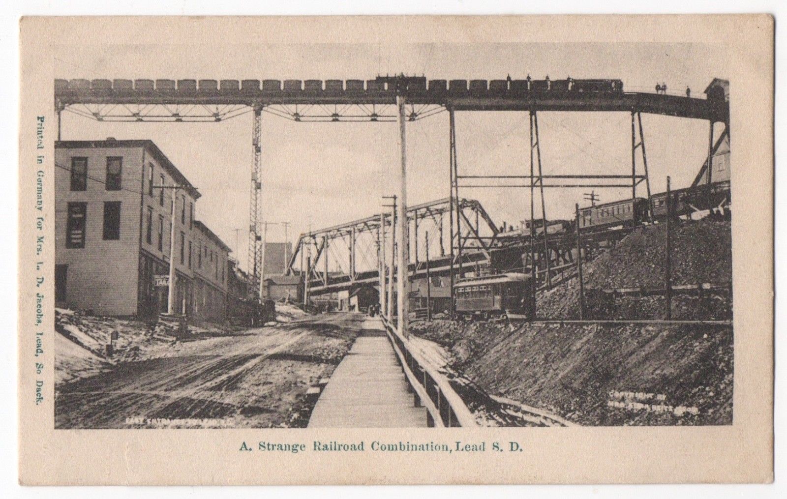 B&WLead,SDRailroadRR Trestle BRIDGEElectric TrolleyLawrence Co