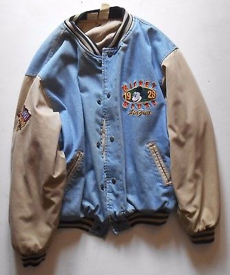 Mickey Mouse League 1928 Champions Disney Store Denim Bomber Varsity ...