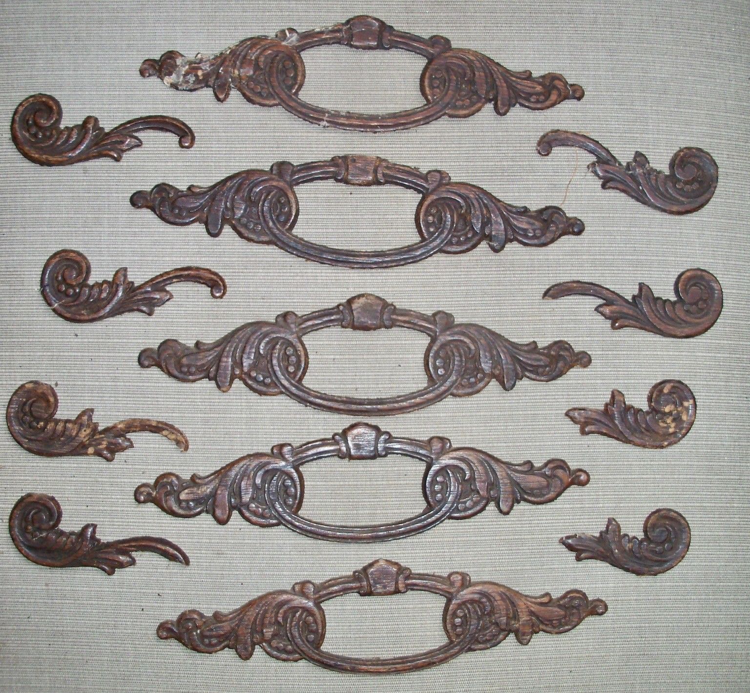 Lot of 10 Wooden Antique Furniture Parts Trim Wood Vintage pieces
