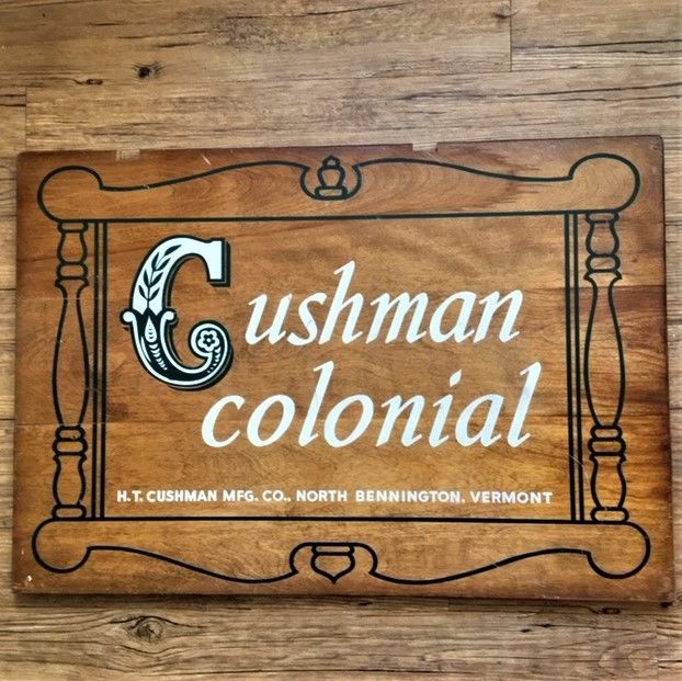 Antique/Vintage Cushman Colonial Furniture Co Solid Wood Sign