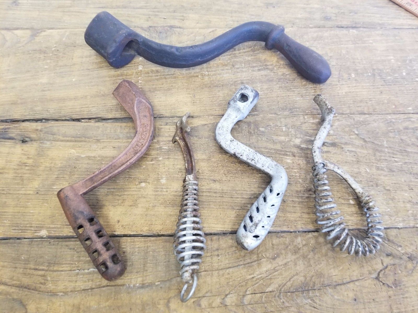 5 Antique & Vintage Cast Iron Wood Cook Stove Handles ~ Monarch
