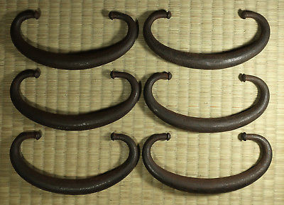 Iron Drawer Pull Japanese Tansu Set Of 6 Antique Antique