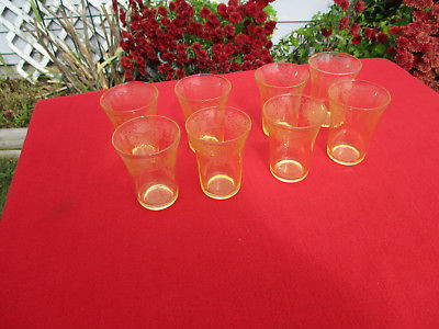 Depression Glass Yellow Florentine Poppy 2 8 4 Water Tumblers Hazel