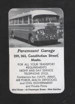 Malta Paramount Garage Malta Bus Advert Plastic Calendar