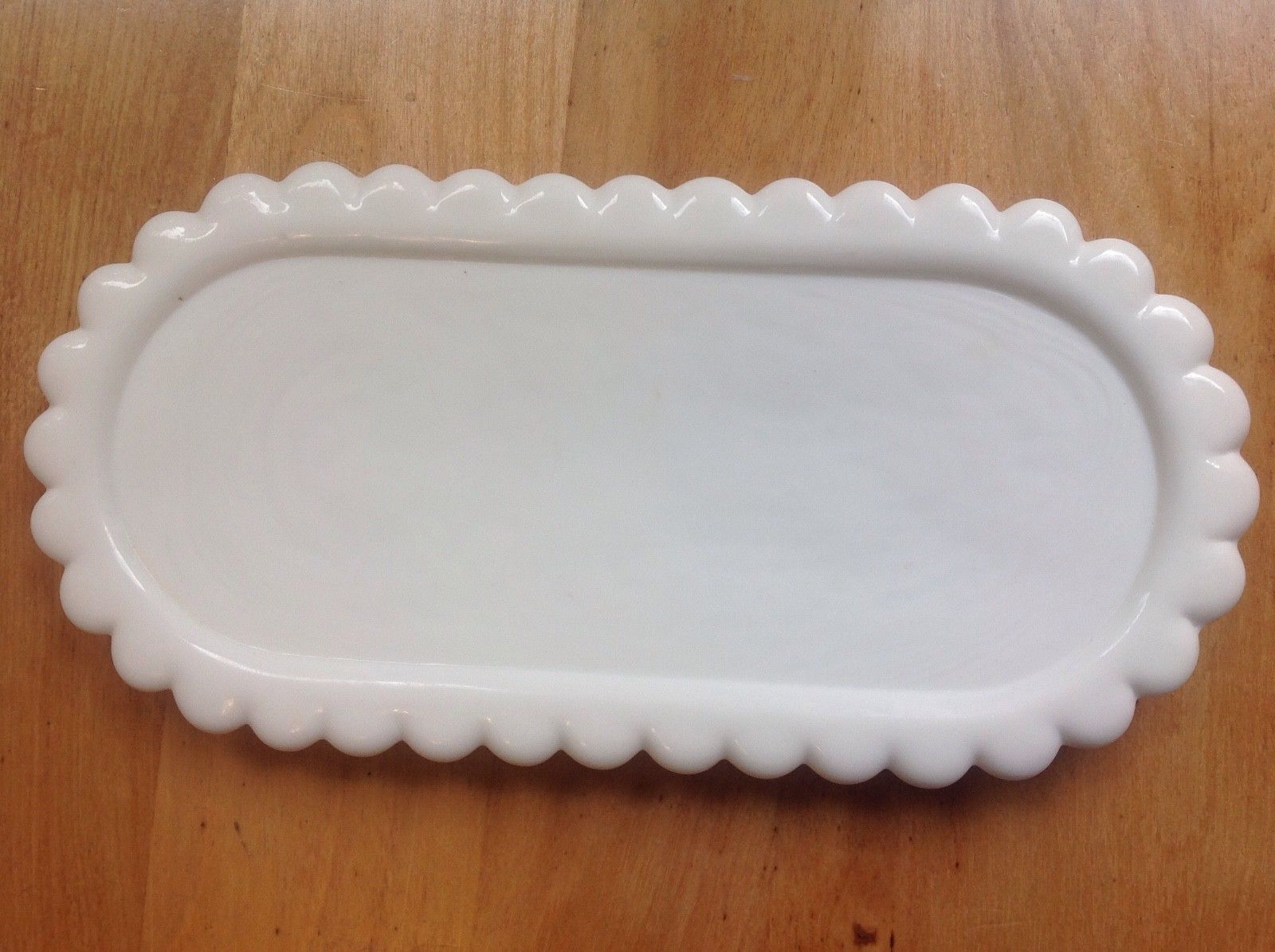 Vintage Milk Glass Single Stick Butter Dish Bottom Plate ONLY White