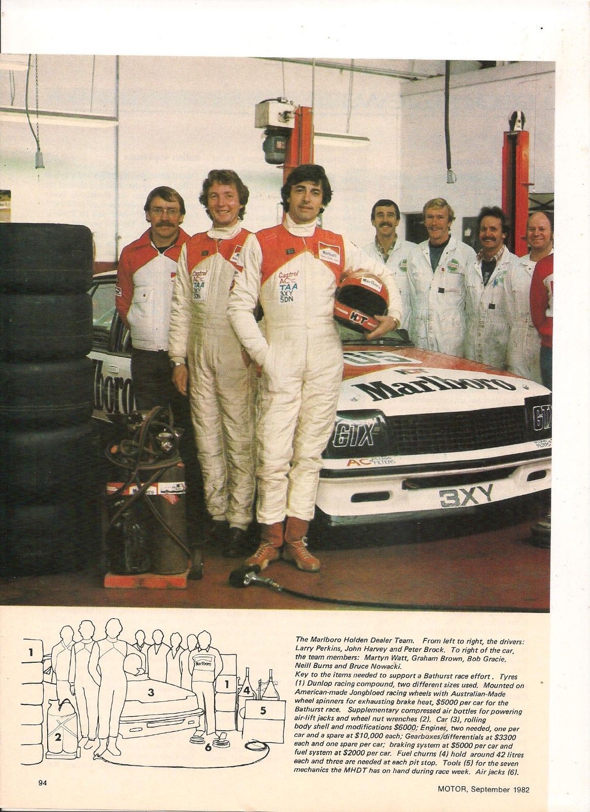 ORIGINAL VINTAGE 1982 4 PAGE FEATURE ON THE MARLBORO HOLDEN DEALER TEAM