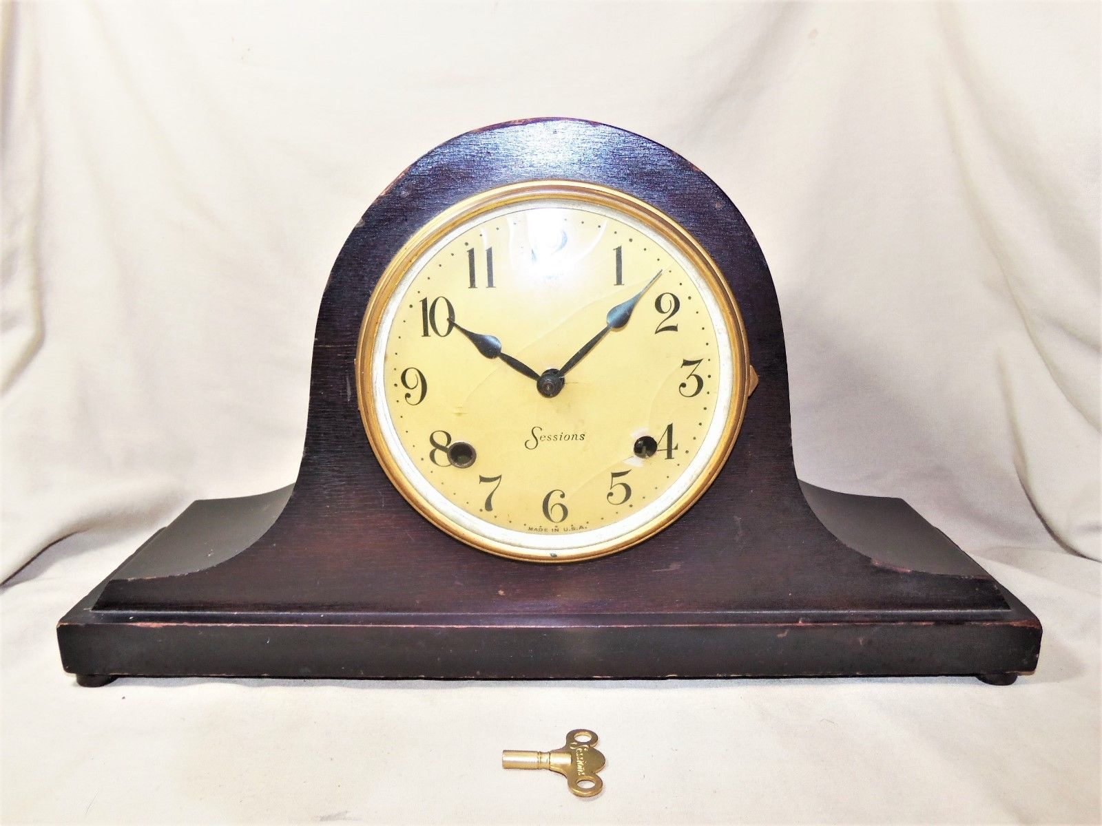 Antique Sessions Mantel Clock 647 8day Chiming Movement Runs