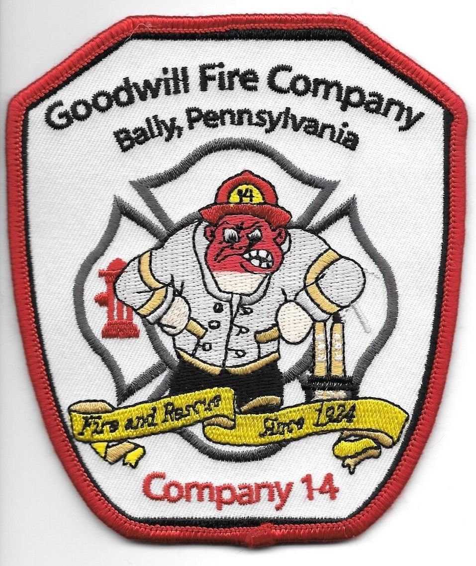 Goodwill Fire Company - 14 / Bally, Pennsylvania (4" x 4.5") fire patch ...