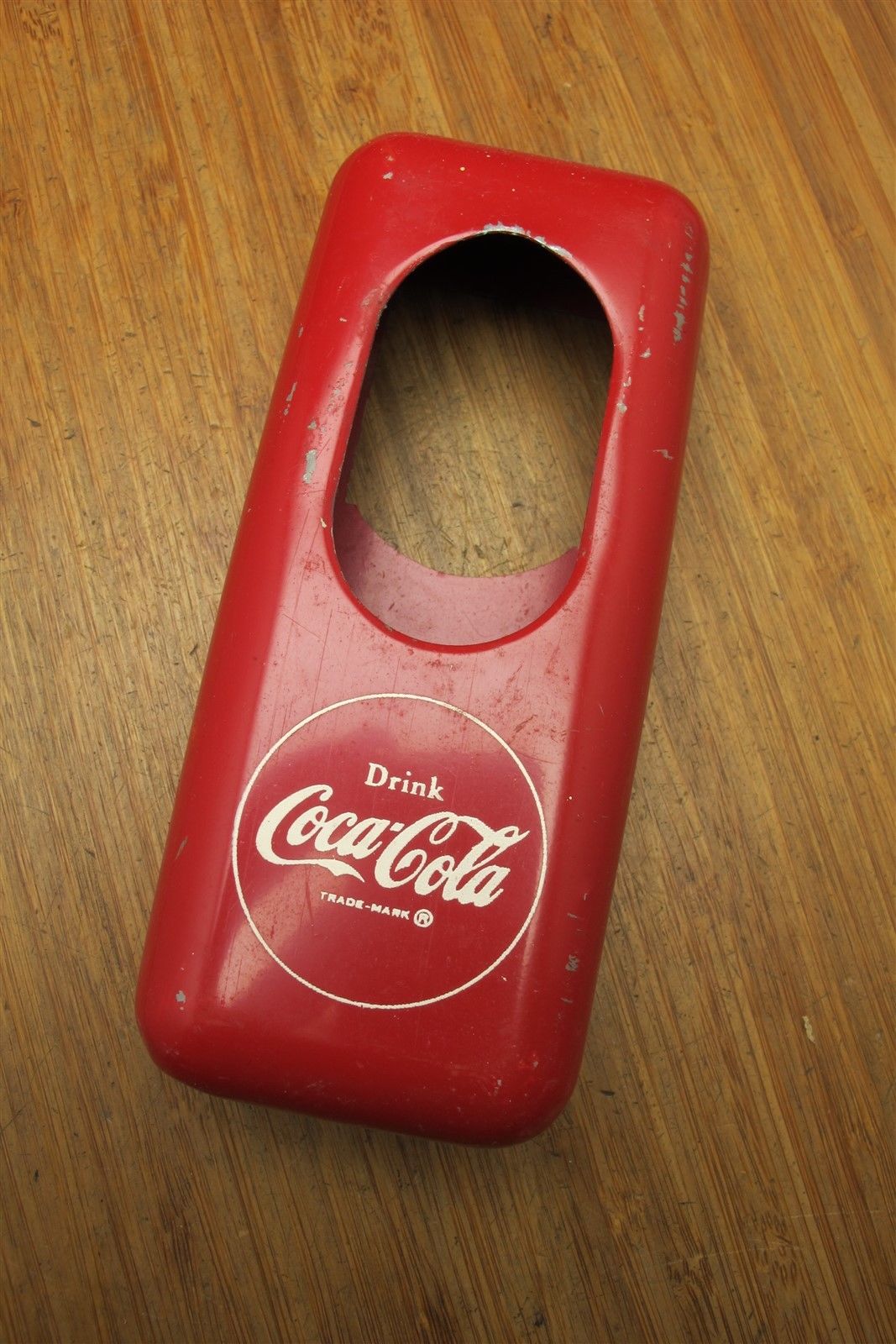 DRINK COCACOLA Wall Mount Bottle opener w/ Cap Catcher Acton Mfg Co green Coke Antique Price