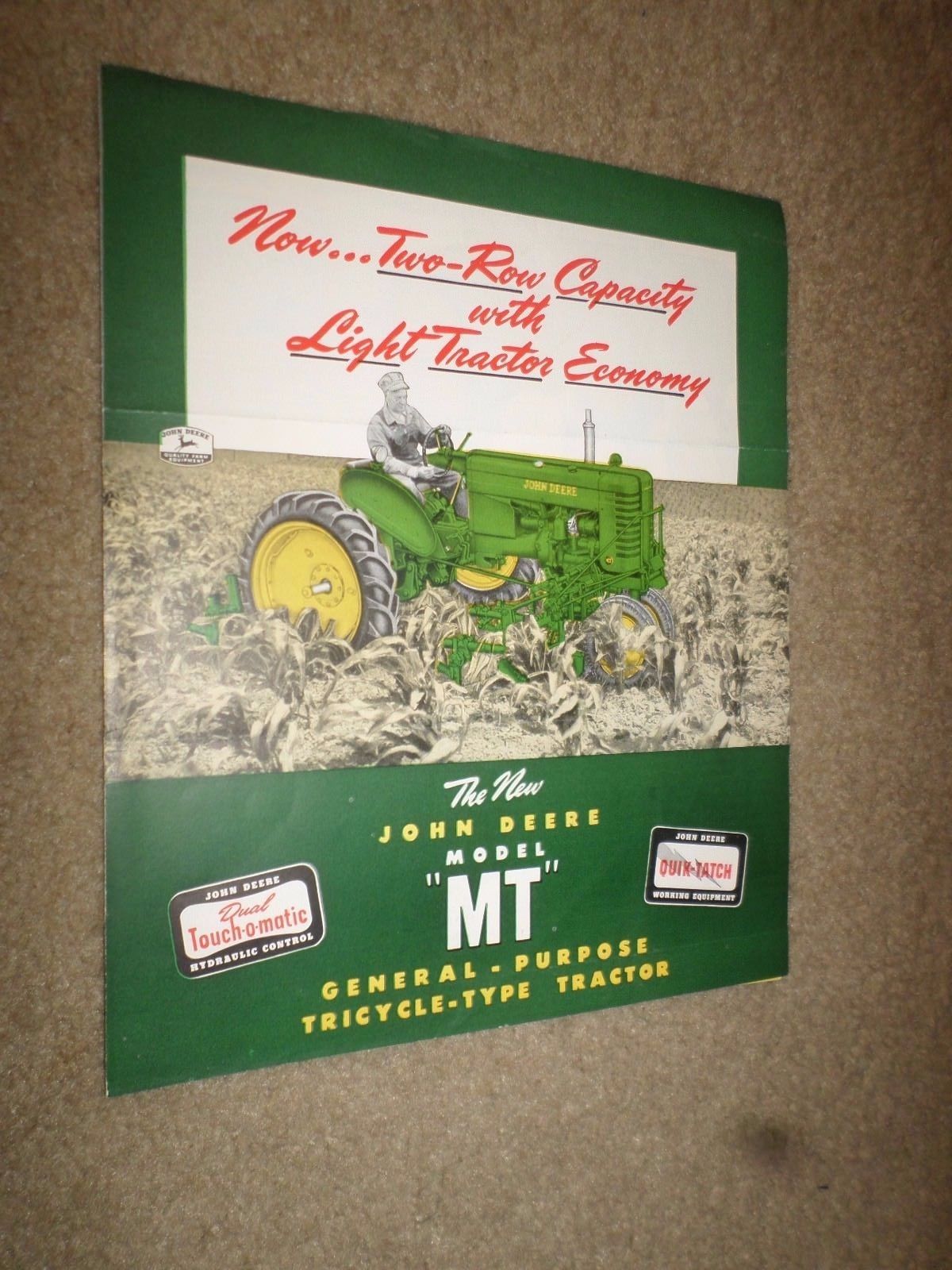 1949 John Deere “Model ‘‘MT’’ General Purpose Tractor” Dealer Sales