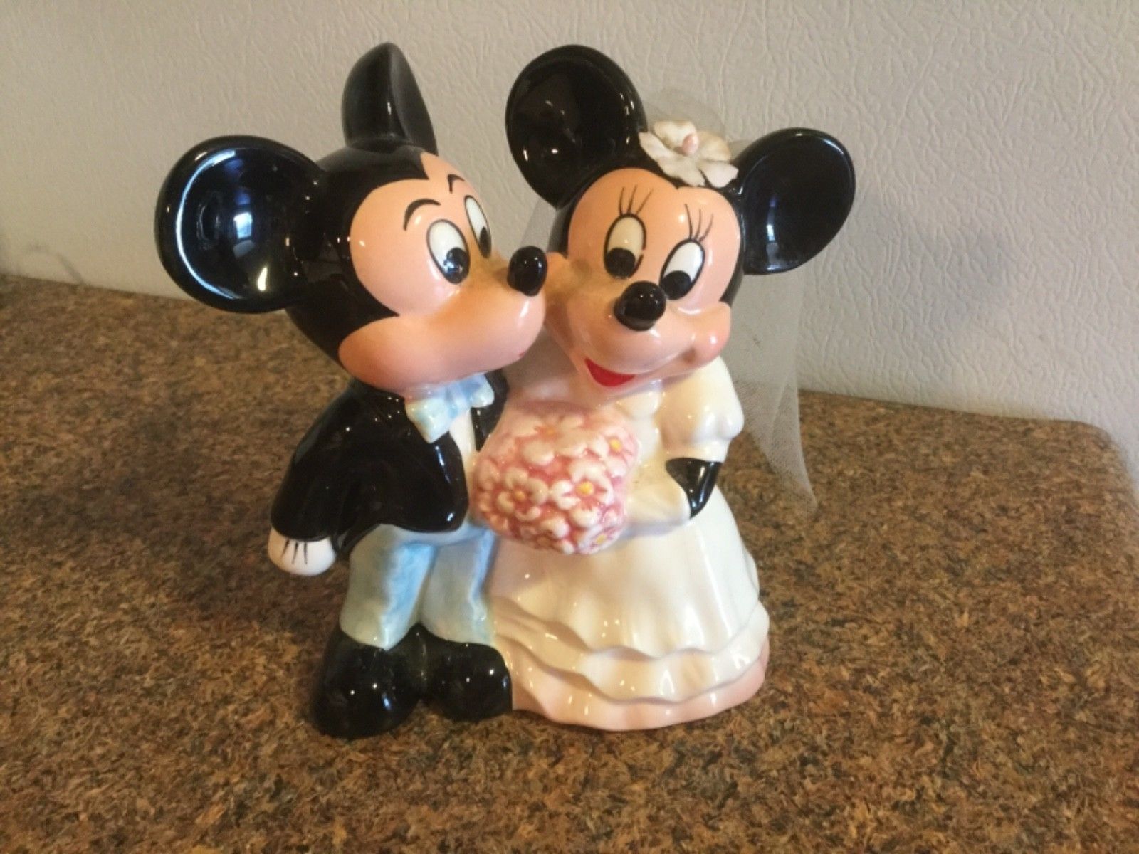 mickey and minnie mouse bride and groom figurine